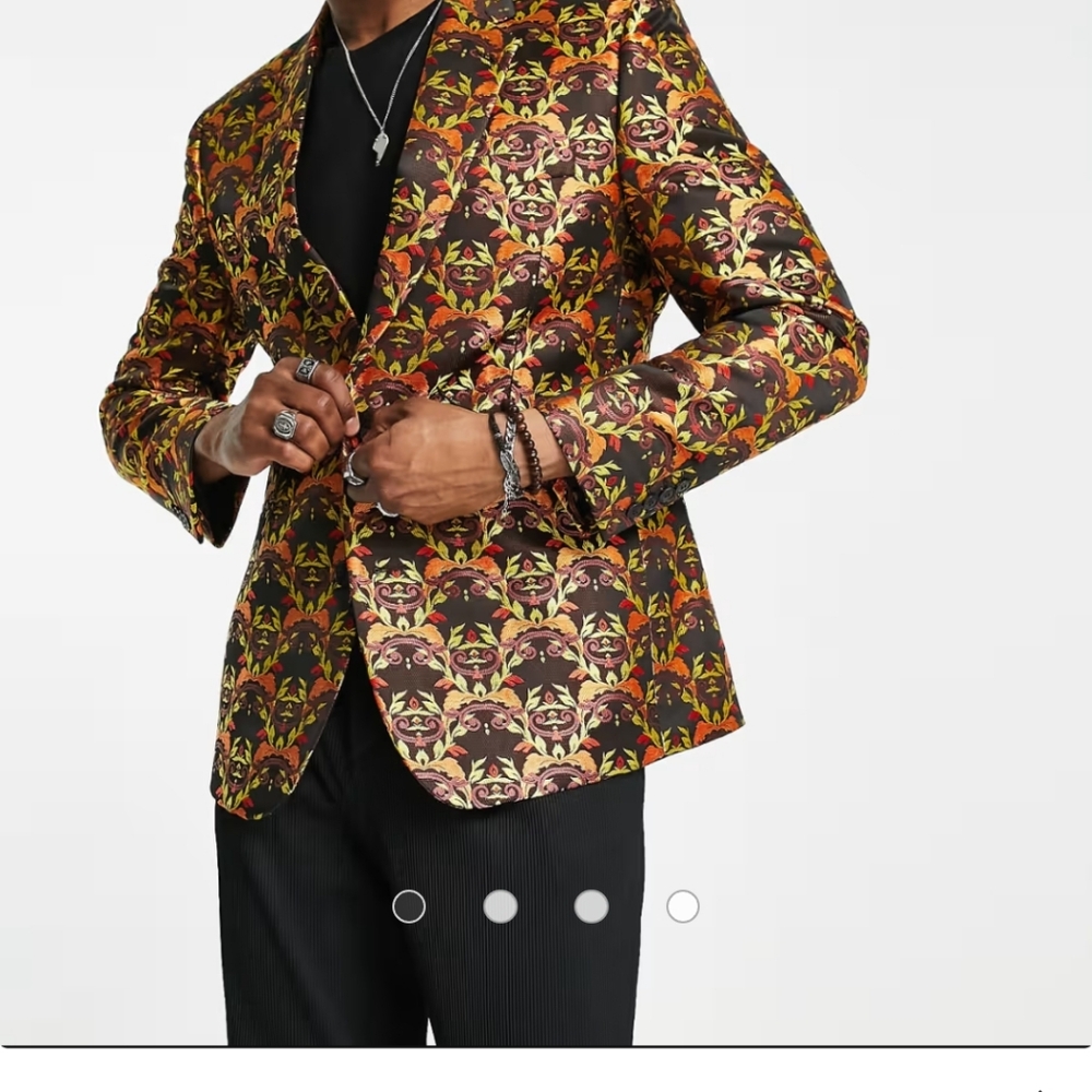 Men's Multicolor Patterned Blazer - image 3